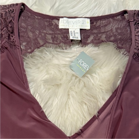 NEW•2X•Slinky Lace Detail Mauve/Light Purple - Picture 9 of 11